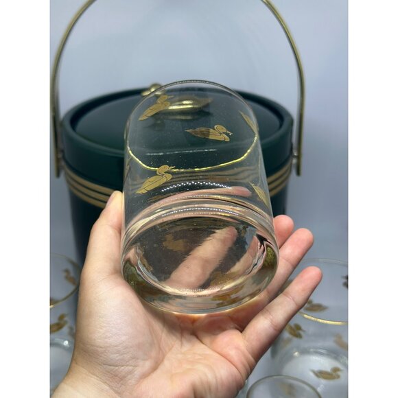 VTG Custom Disc Ducky 6 Pc. Entertainment Set 3 Qt Ice Bucket & 5 Glasses MCM - Picture 5 of 11